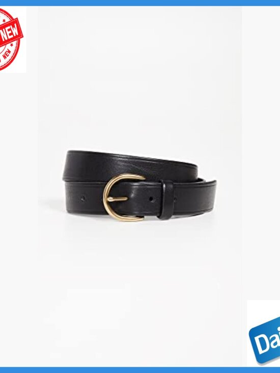 Medium Perfect Leather Belt, Gold-Tone Buckle, 1.25in Width, True to Size main image 5